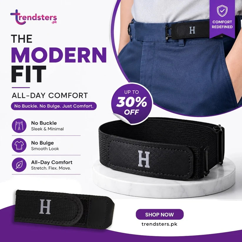 1 BUCKLE-FREE BELT - NO BULK - CLEAN