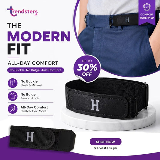 1 BUCKLE-FREE BELT - NO BULK - CLEAN