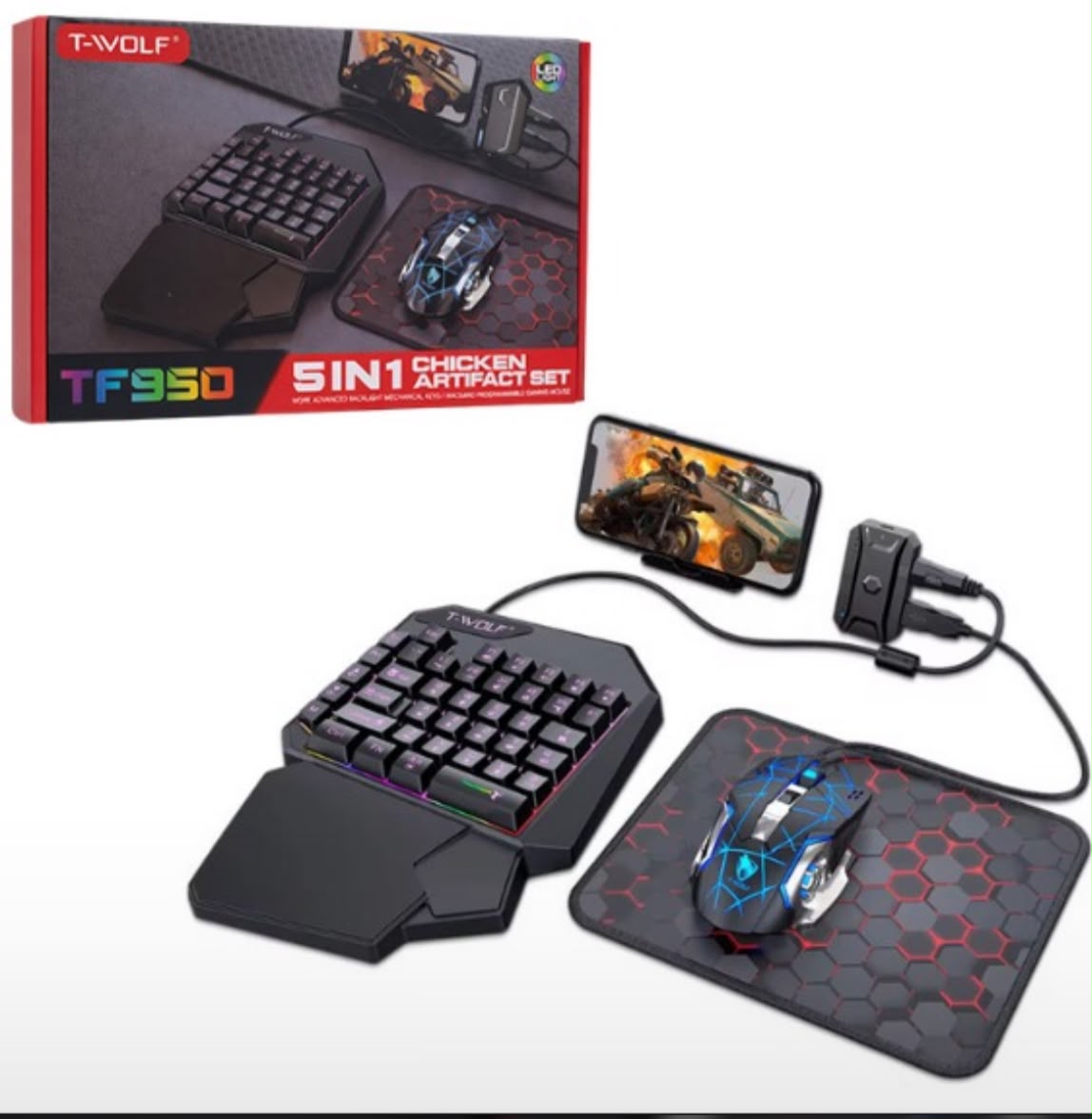 5-In-1 Combo Gaming Keyboard And Mouse Wireless Bluetooth For PC/Smartphone  Game Accessories