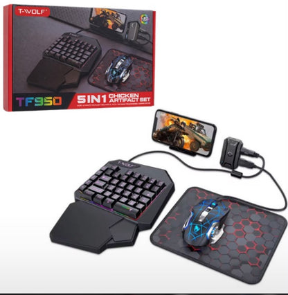 5-In-1 Combo Gaming Keyboard And Mouse Wireless Bluetooth For PC/Smartphone  Game Accessories