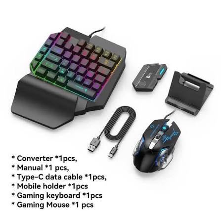 5-In-1 Combo Gaming Keyboard And Mouse Wireless Bluetooth For PC/Smartphone  Game Accessories