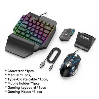 5-In-1 Combo Gaming Keyboard And Mouse Wireless Bluetooth For PC/Smartphone  Game Accessories