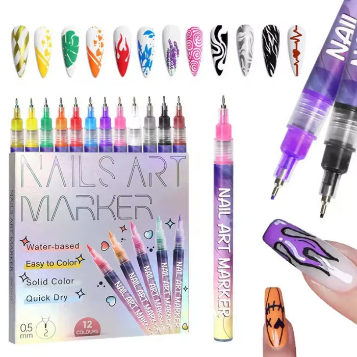 6 COLORS NAIL ART MARKER SET – NAIL ART PEN KIT