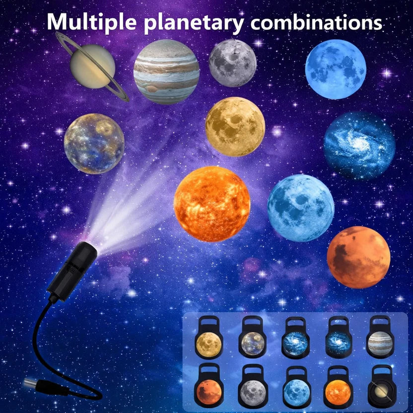 🌌 USB Night Light Projector + 6 Extra Lenses