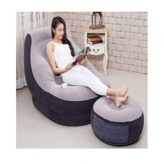 Snivy Inflatable Lounge Chair, Folding Portable Lazy Sofa with Foot Stool