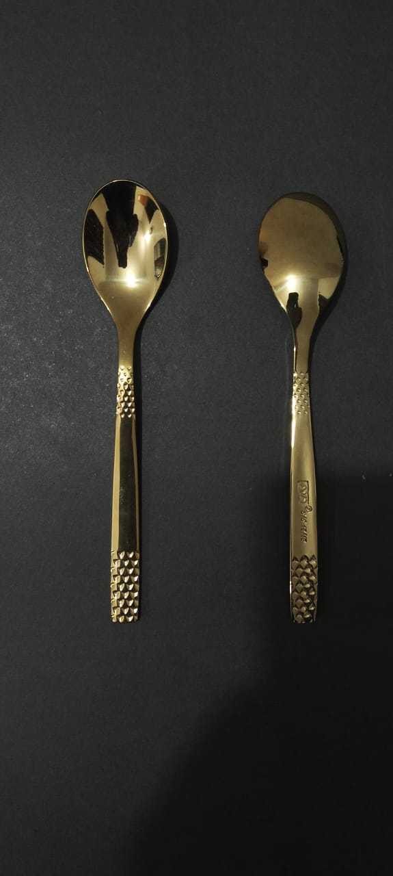 6-GOLDEN SPOON – Electroplated-Luxury in Every Bite