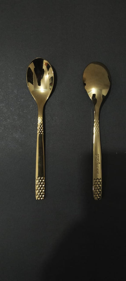 6-GOLDEN SPOON – Electroplated-Luxury in Every Bite