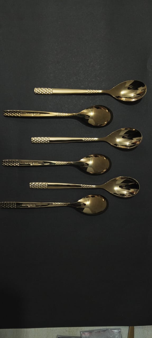 6-GOLDEN SPOON – Electroplated-Luxury in Every Bite