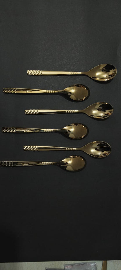 6-GOLDEN SPOON – Electroplated-Luxury in Every Bite