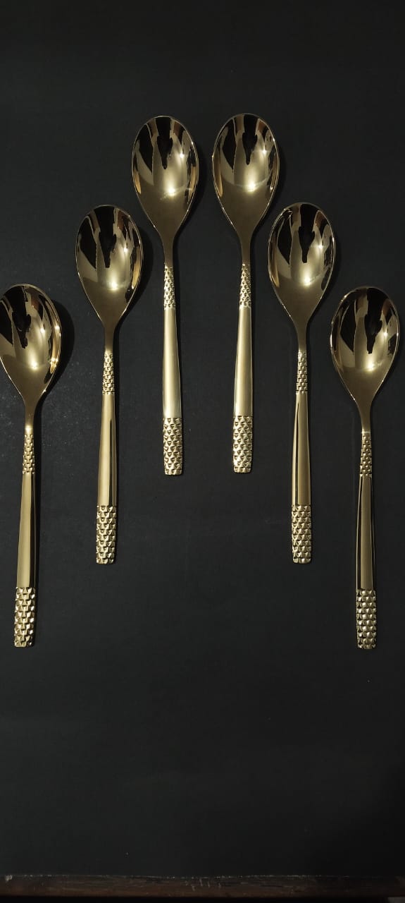 6-GOLDEN SPOON – Electroplated-Luxury in Every Bite