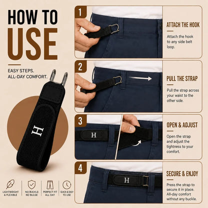 1 BUCKLE-FREE BELT - NO BULK - CLEAN