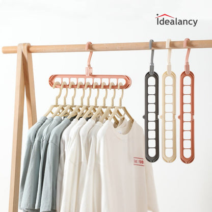 1 MULTI HANGER + 9 NORMAL HANGERS  |  SPACE SAVING CLOTHES HANGER SET